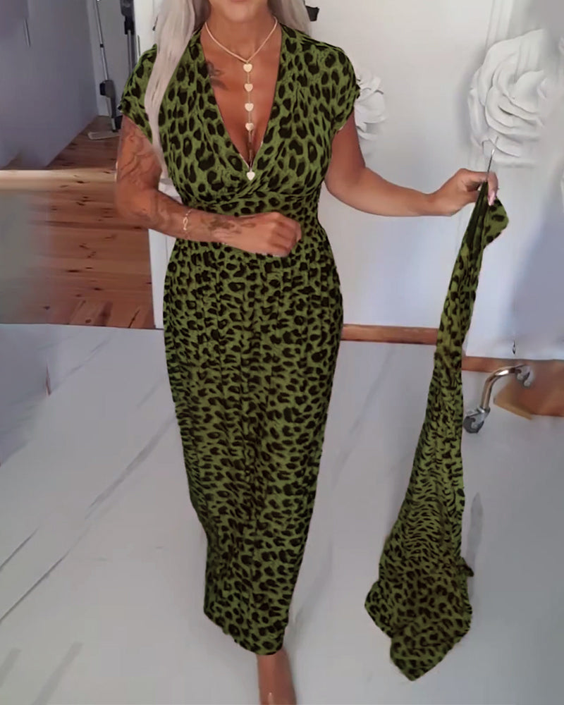 Yasbela | Vestido maxi elegante con estampado de tigre
