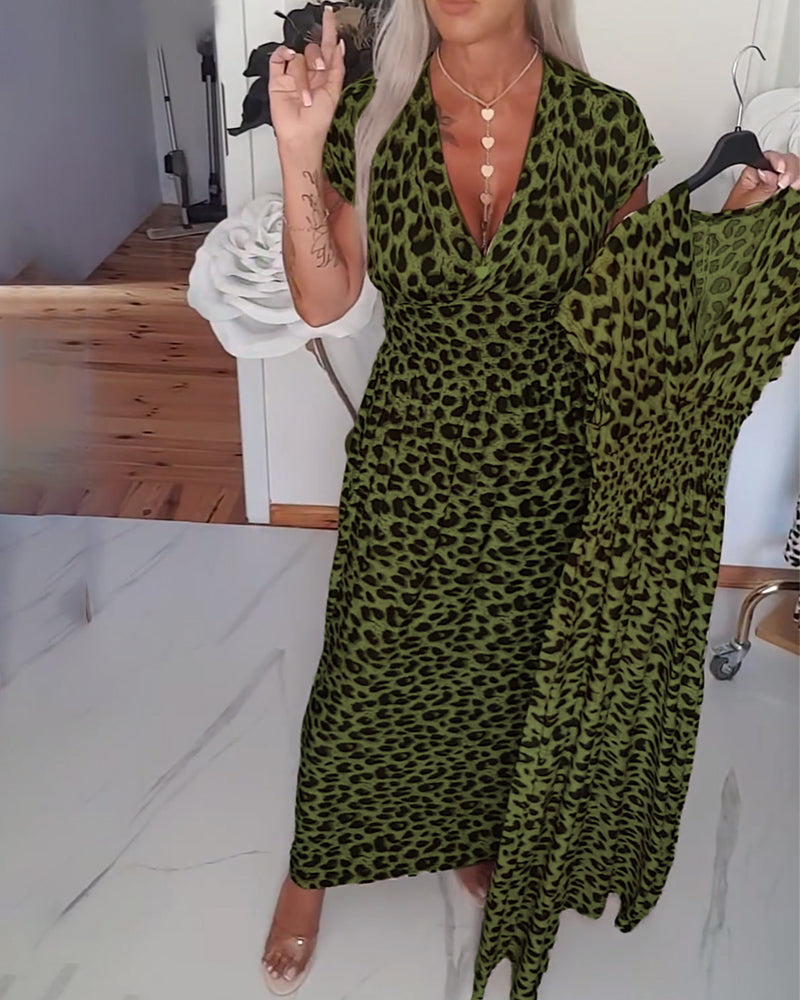 Yasbela | Vestido maxi elegante con estampado de tigre