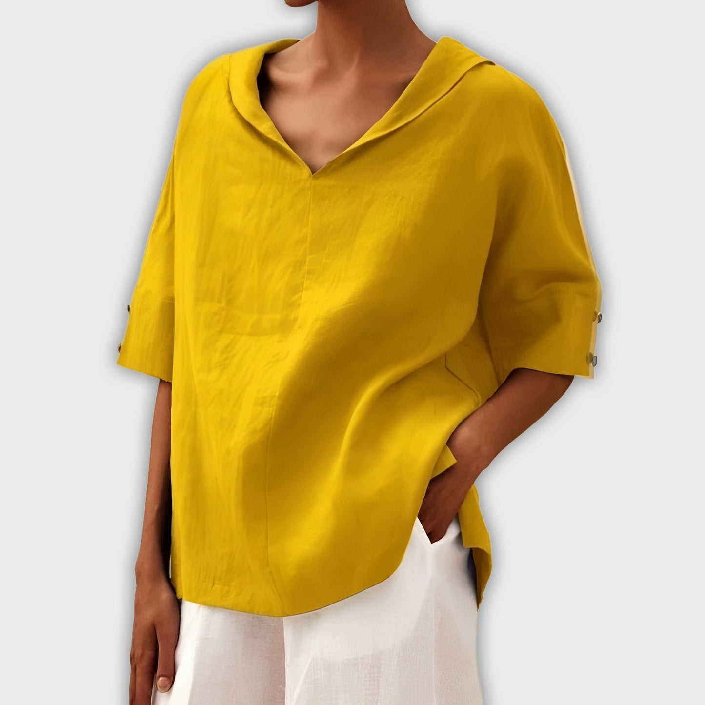 Camisa ligera de lino y algodón Liki™ - Elegante y cómoda para cualquier ocasión