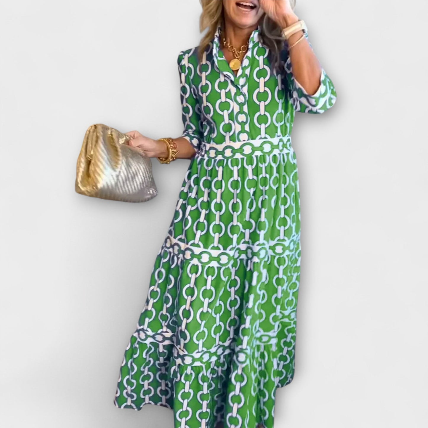 Vestidos midi con estampado de cadena