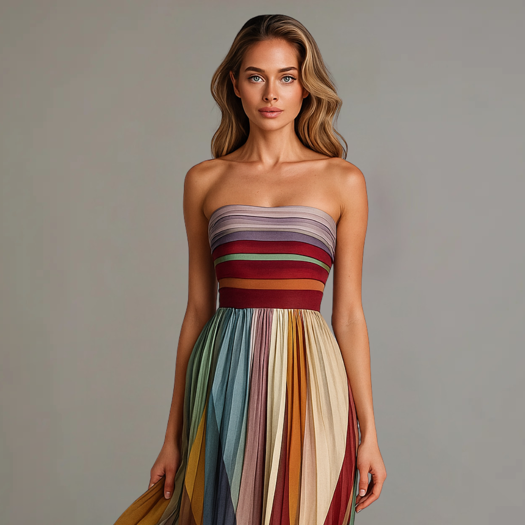 Fiorella™ | Vestido colorido sin mangas