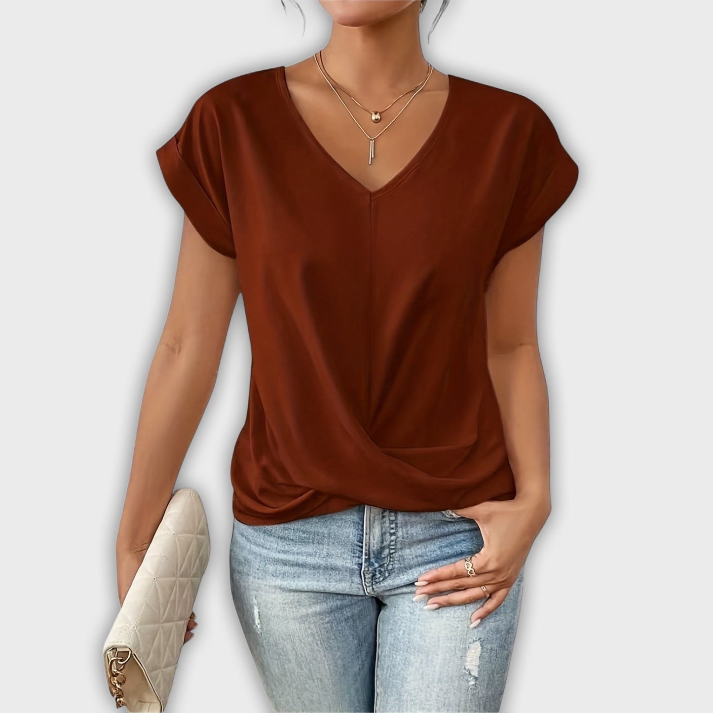 Top con escote en V y detalle de nudo