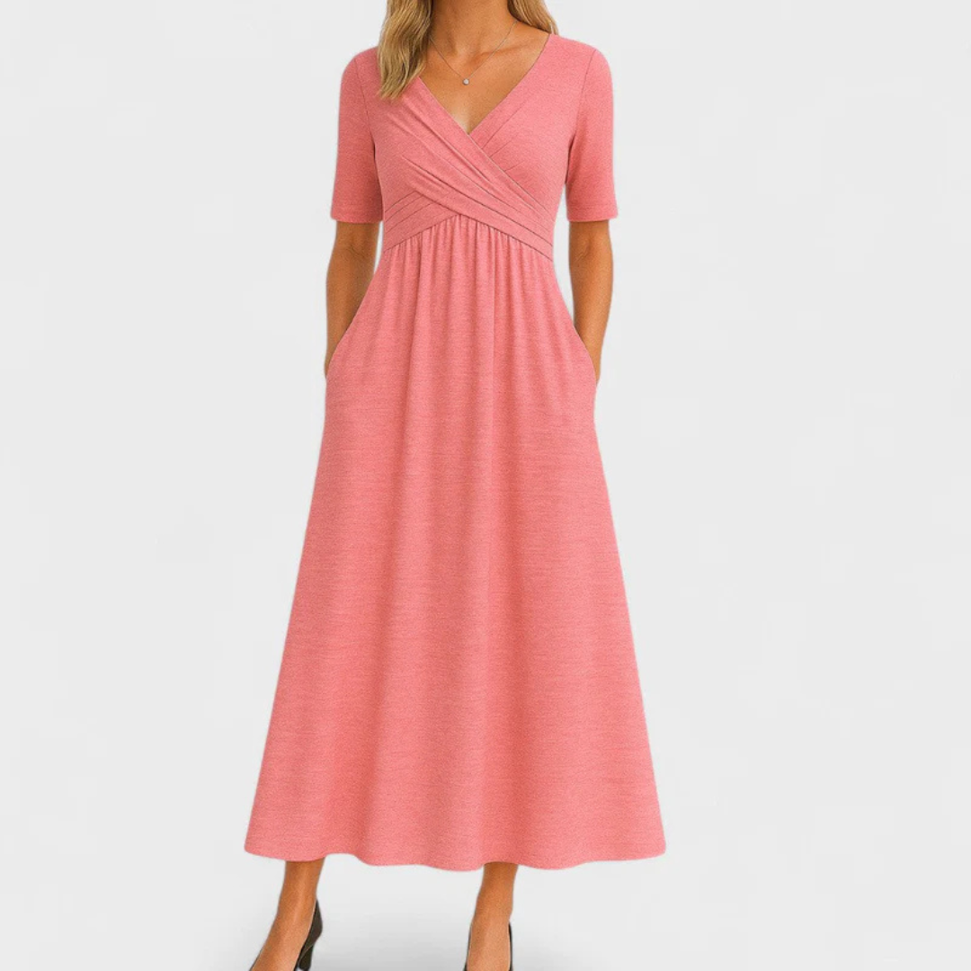 Isabella™ | Vestido cruzado con mangas cortas