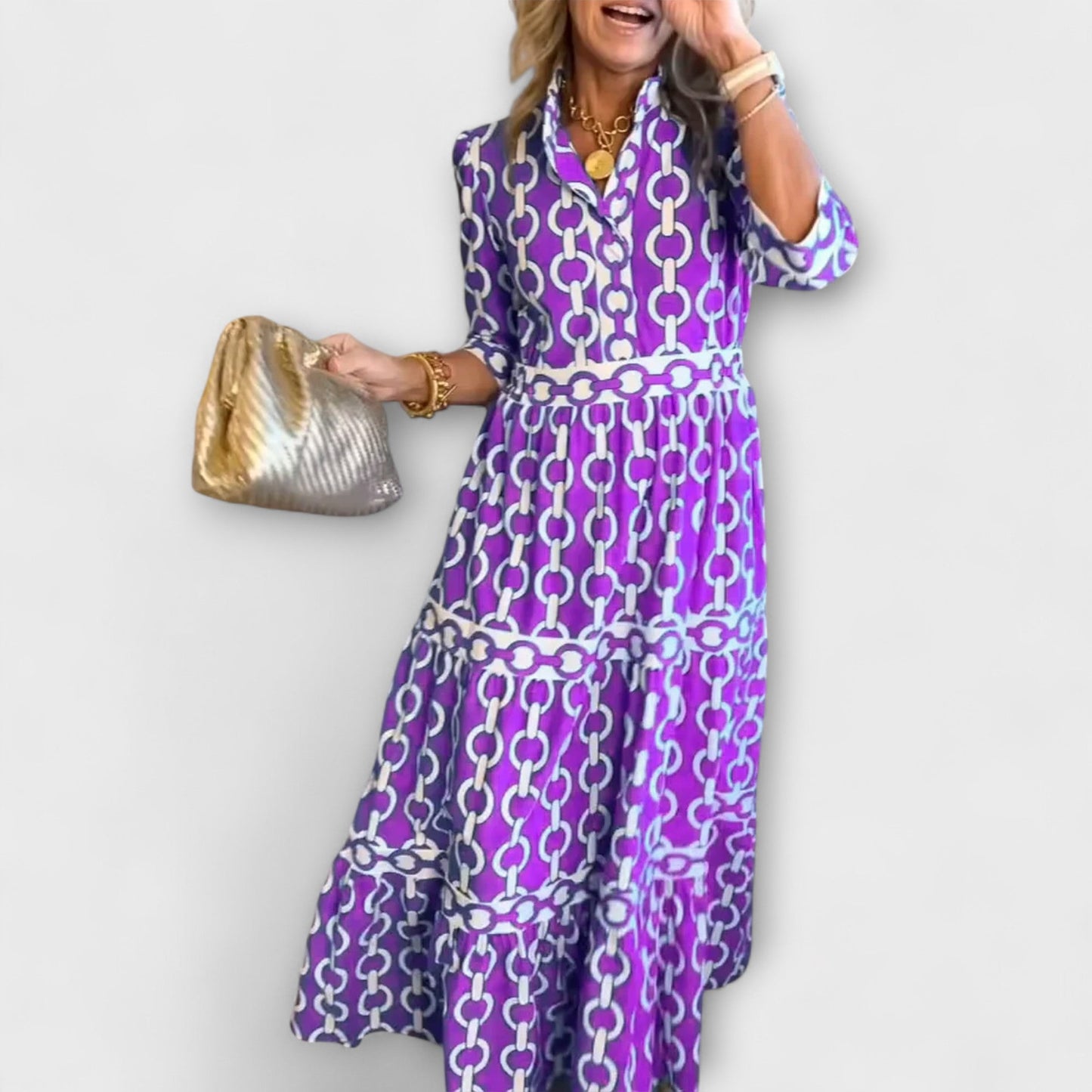 Vestidos midi con estampado de cadena