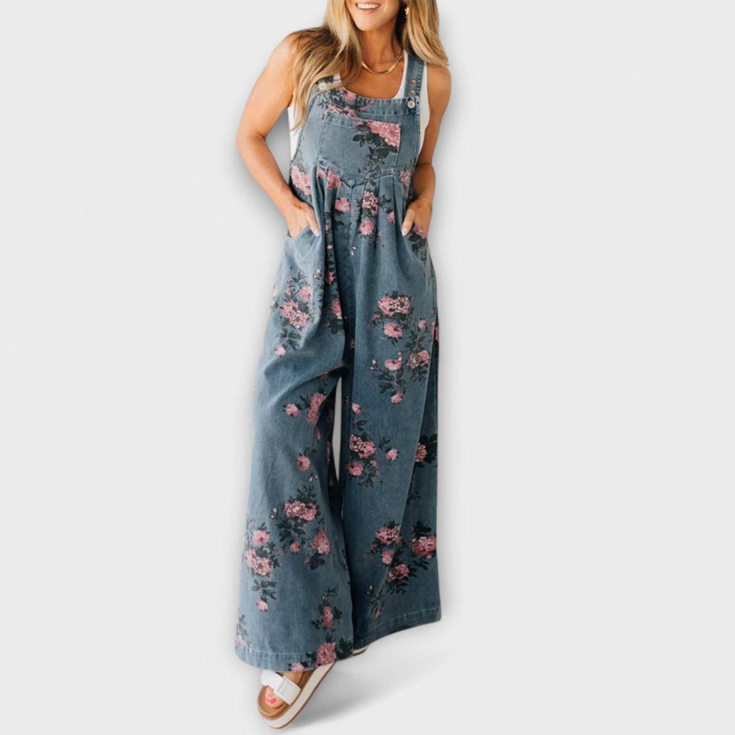 Pantalones cortos altos con estampado floral