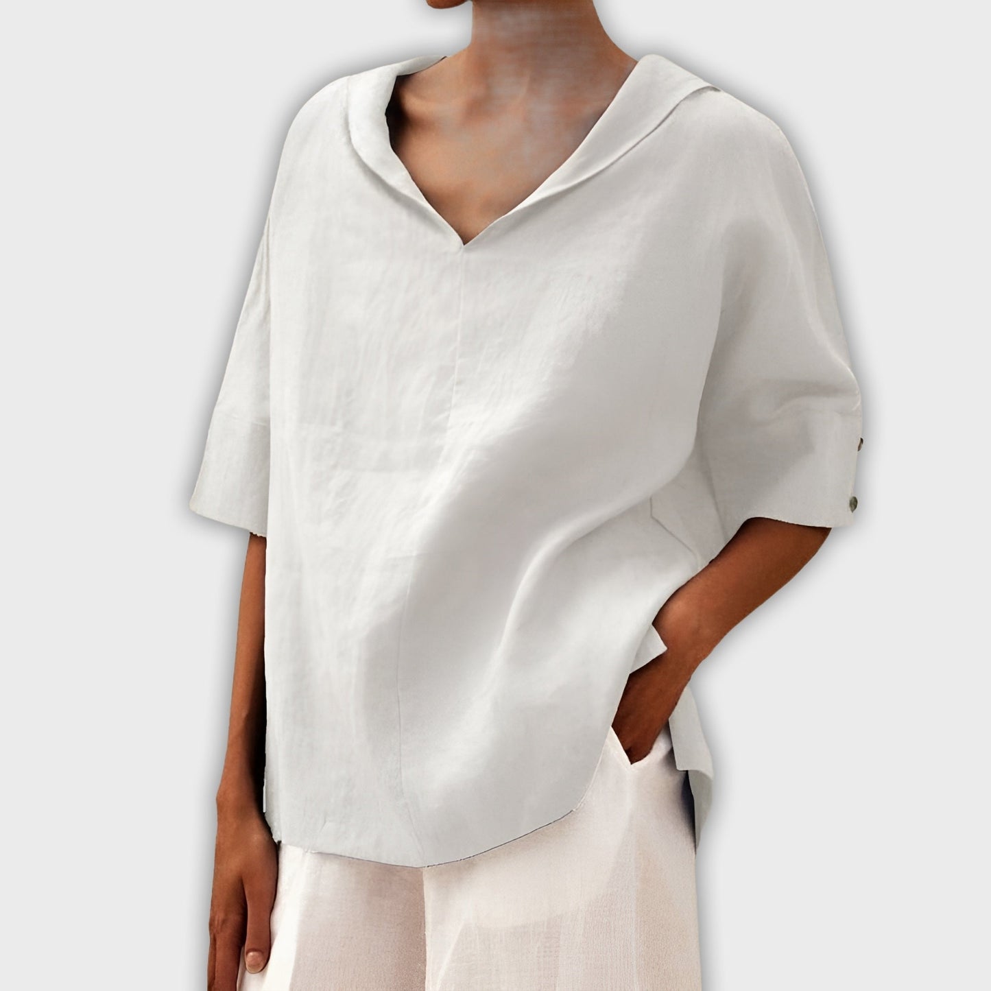 Camisa ligera de lino y algodón Liki™ - Elegante y cómoda para cualquier ocasión