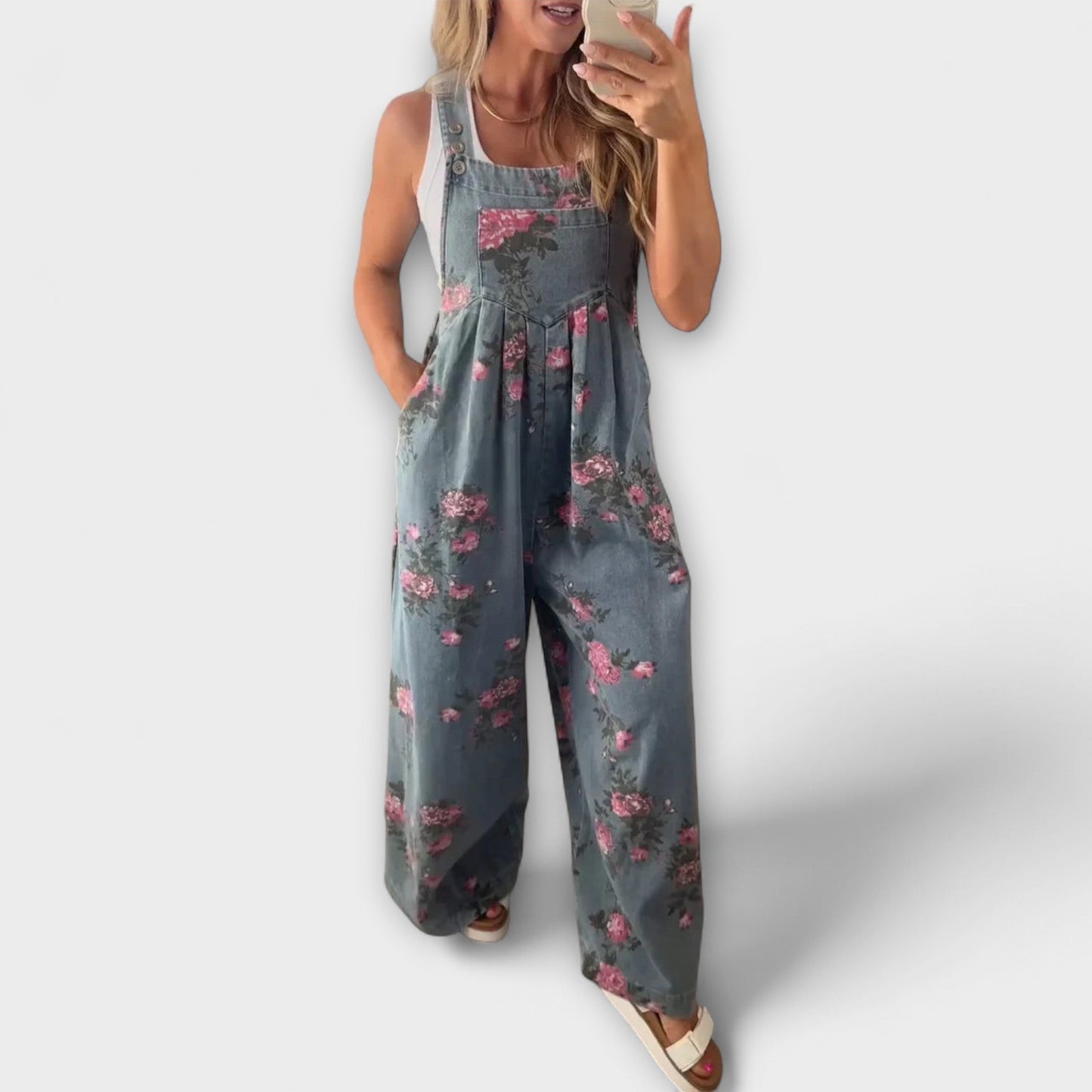 Pantalones cortos altos con estampado floral