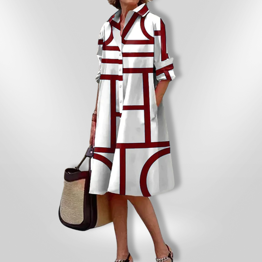 Helen™ | Vestido midi con diseño geométrico
