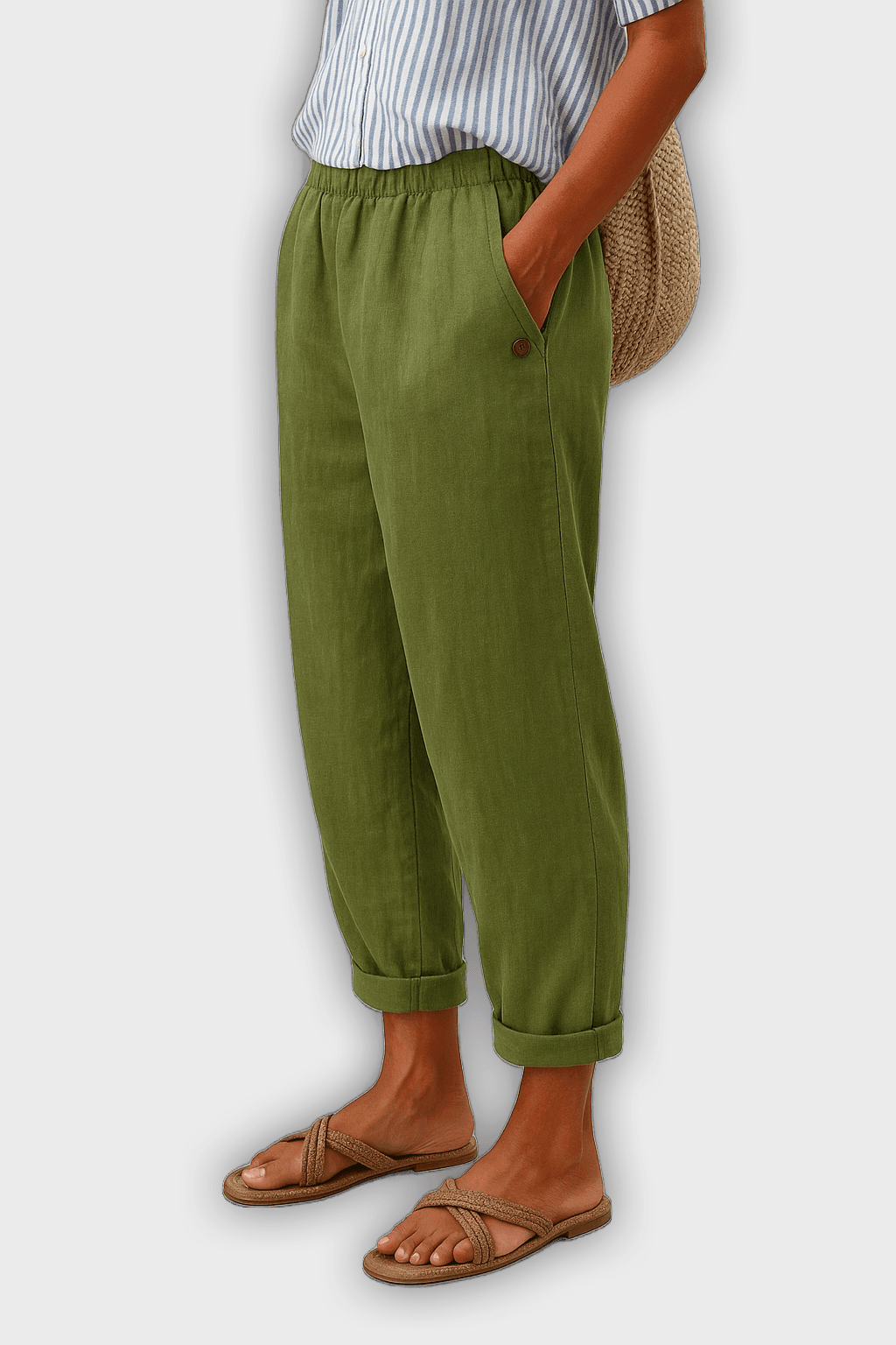 Pantalones de verano elegantes con bolsillos laterales