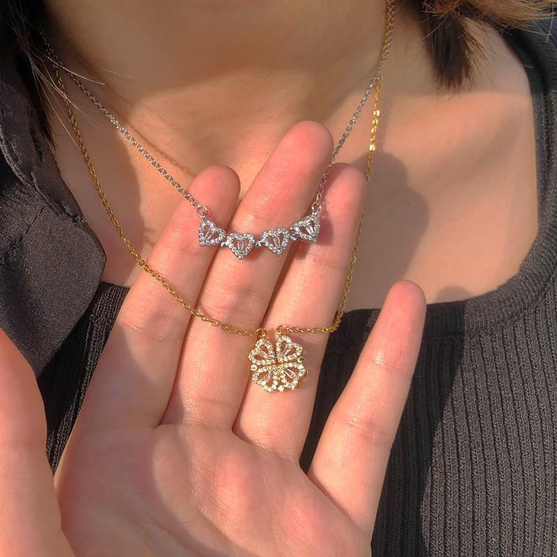 Cadena con colgante de trébol de cuatro hojas - Joyería que representa suerte y fe