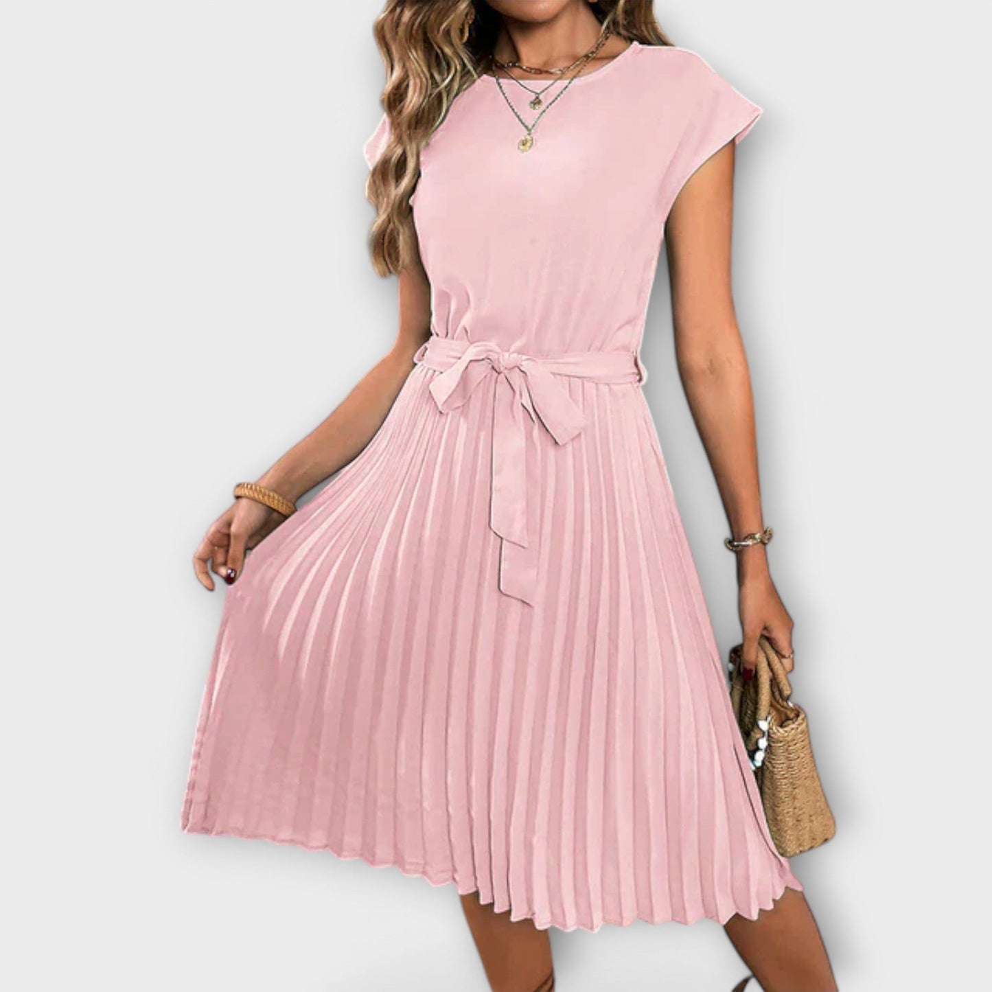 Vestido Claire Midi de Verano Corto - Ligero y Plisado