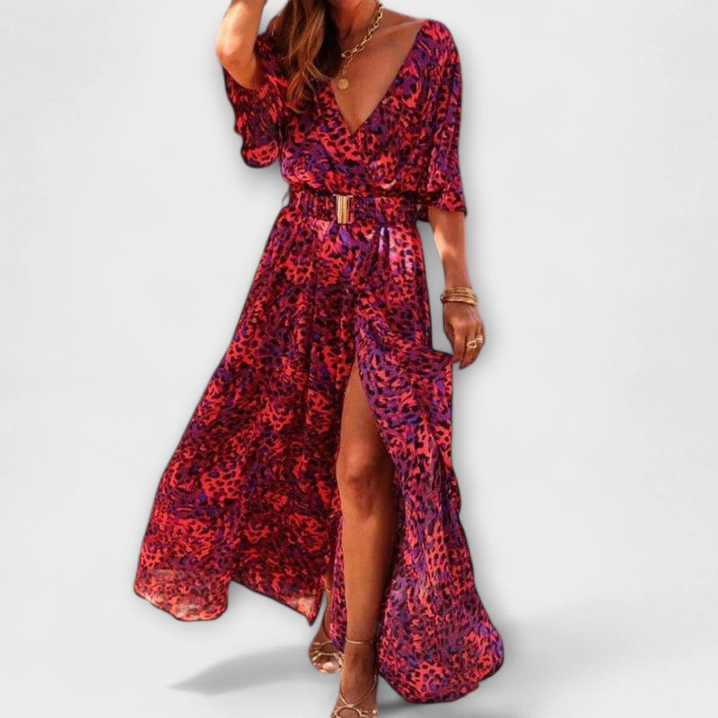 Vestido maxi elegante con diseño fluido