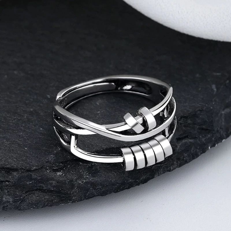Anillo giratorio elegante para aliviar la ansiedad