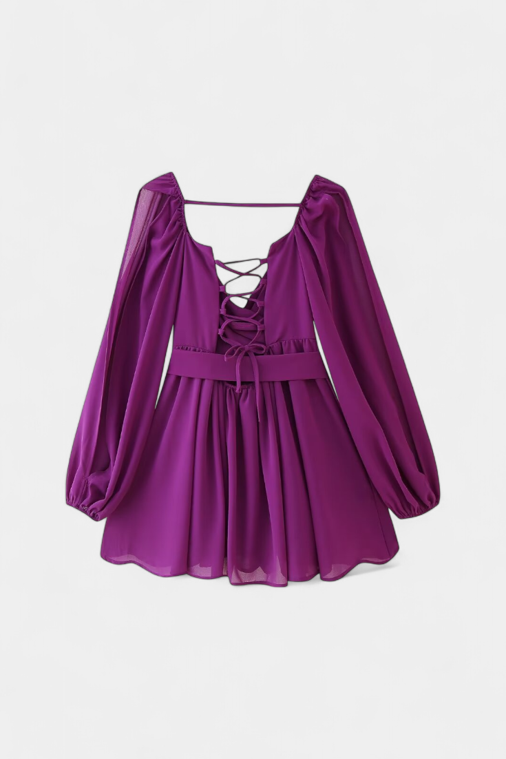 Vestidos mini con cuello en V y mangas ligeras