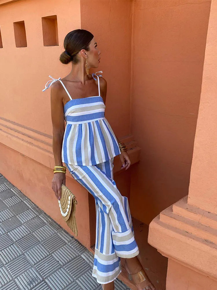 Hani - Conjunto de pantalones estampados para el verano