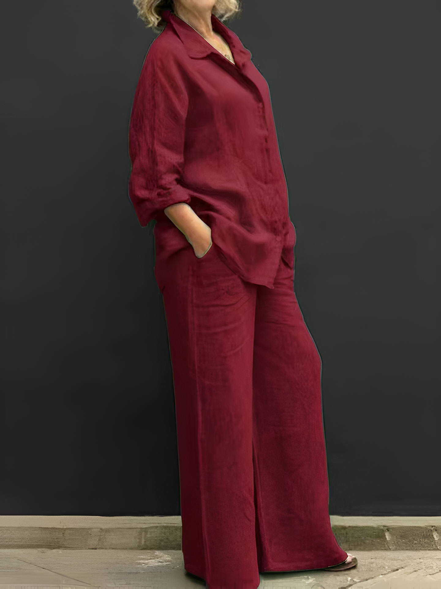 Conjunto de blusa de lino de Lara
