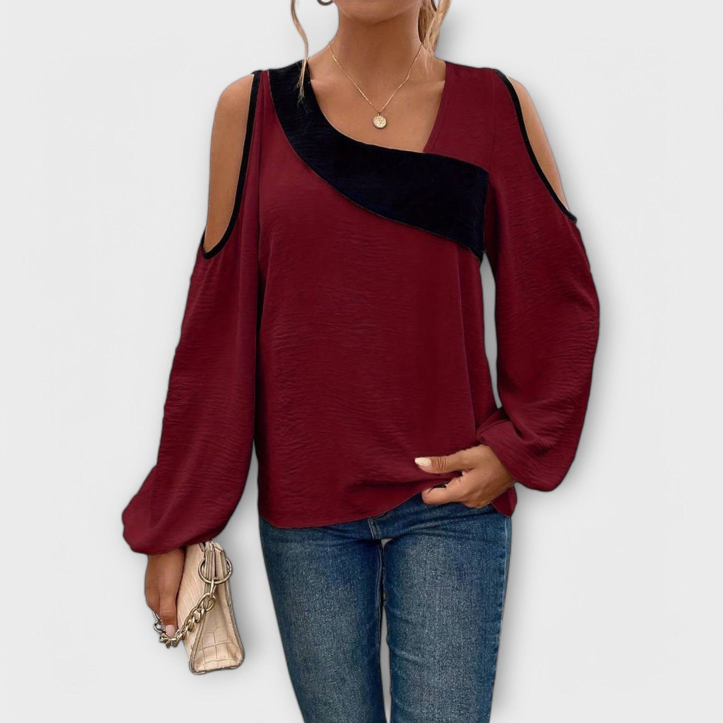 Camisa de cuello cuadrado con mangas largas Scarlet