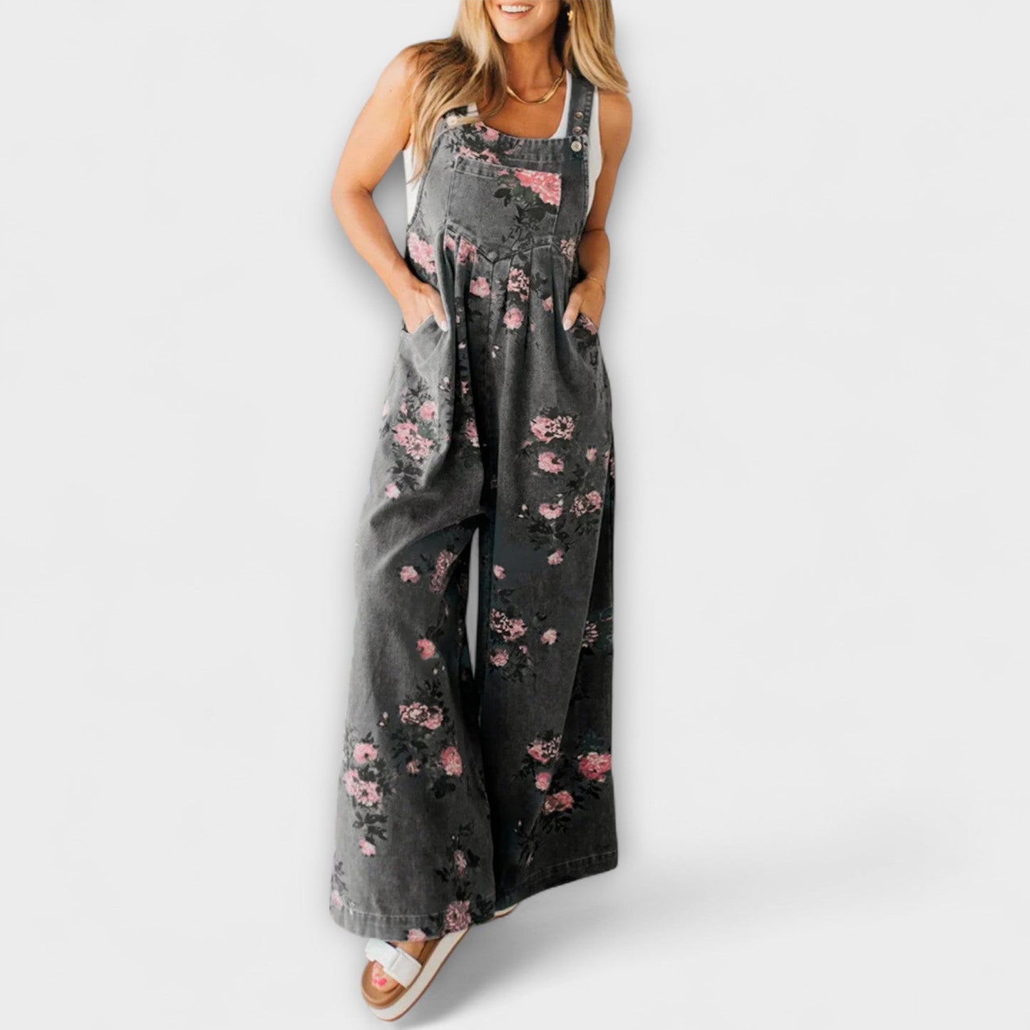 Pantalones cortos altos con estampado floral