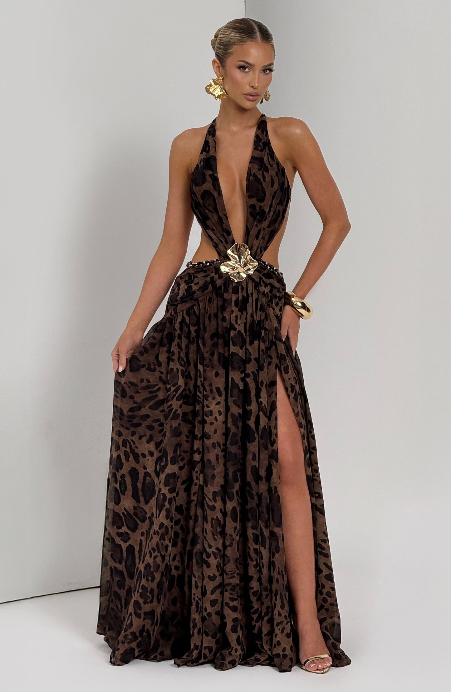 Vestido Indiana Maxi - estampado de tigre