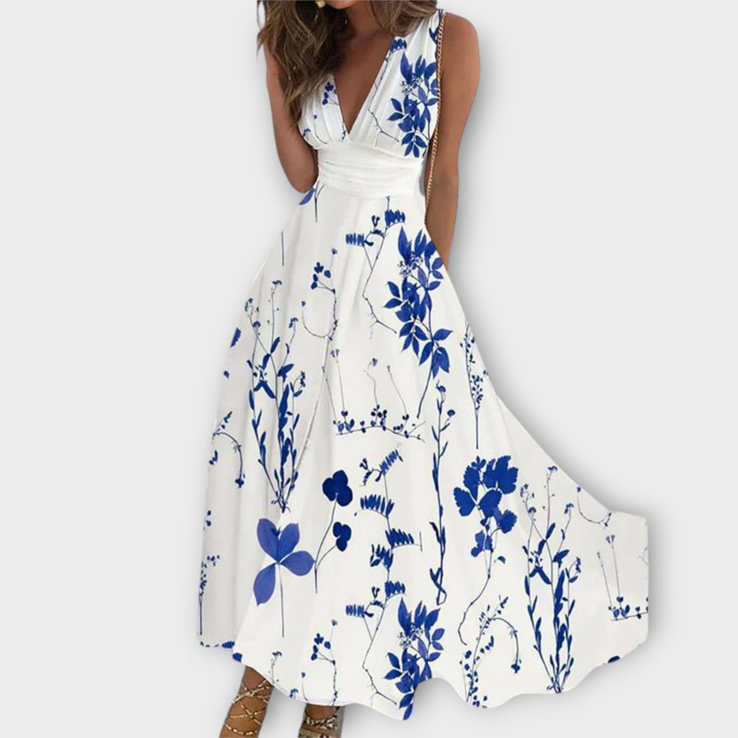 Vestido Romi con estampado floral - Vestido con escote en V elegante