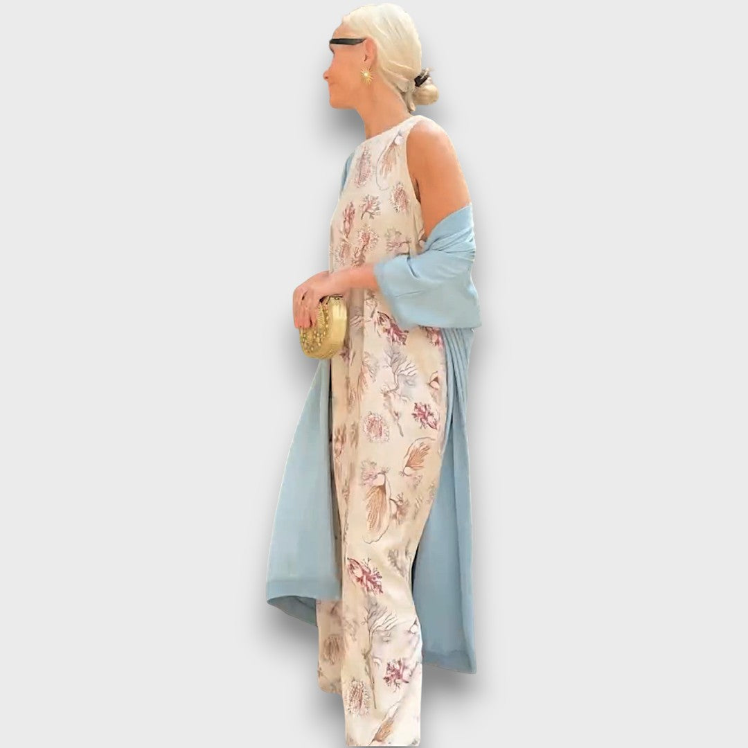 Albería – Vestido maxi con cárdigan