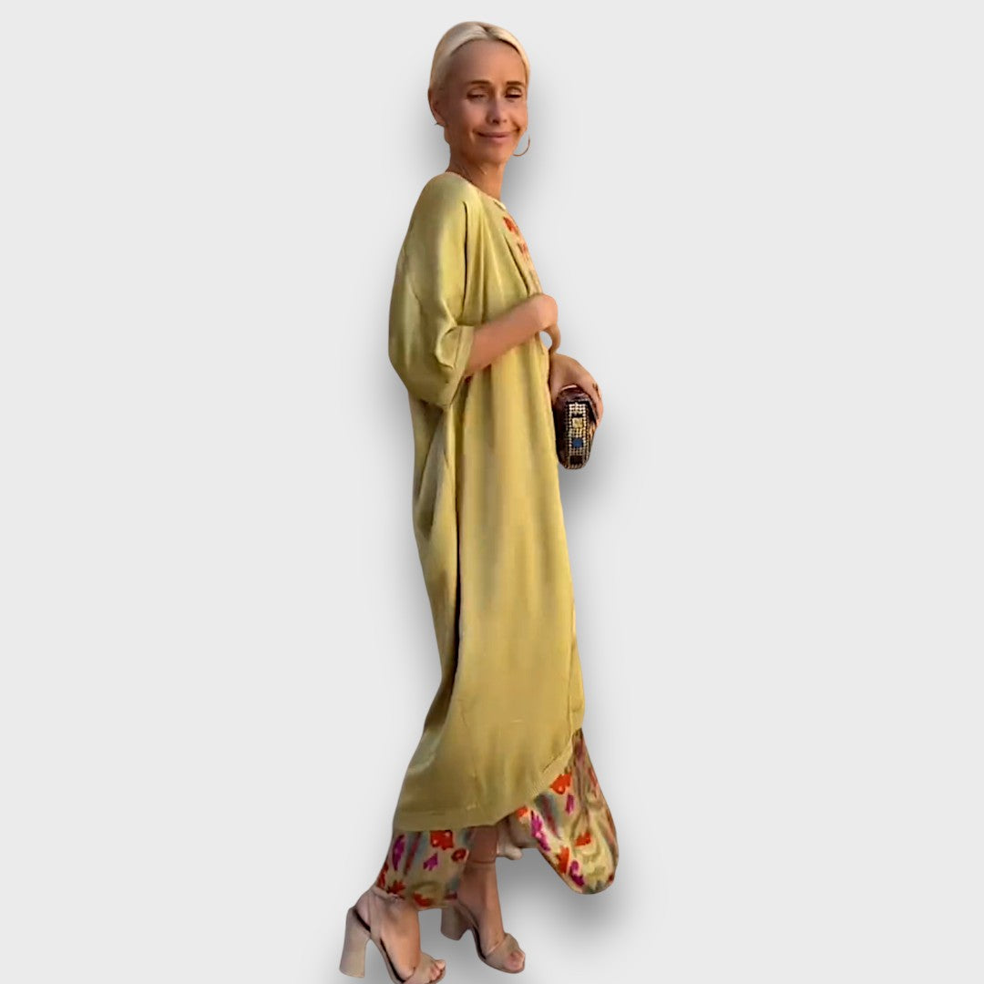 Albería – Vestido maxi con cárdigan