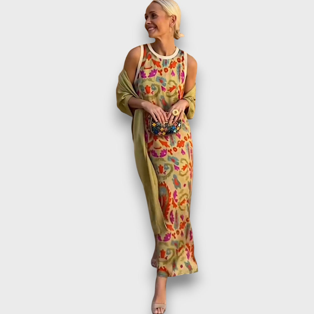 Albería – Vestido maxi con cárdigan