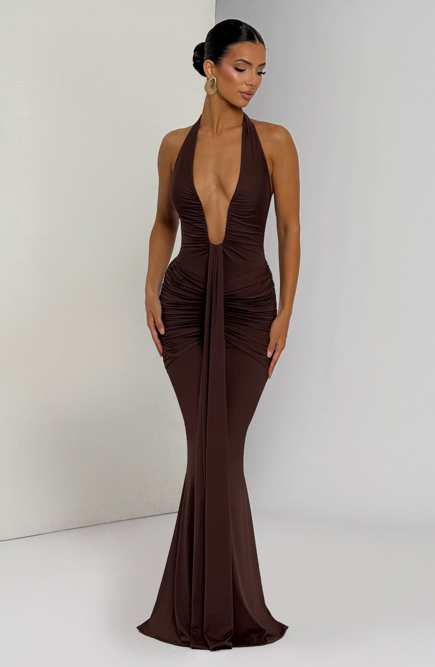 Vestidos Maxi Rosetta - Marrón Ciruela