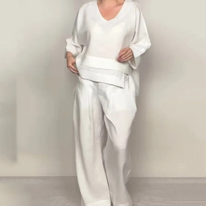 Angelina - Conjunto de pierna ancha minimalista