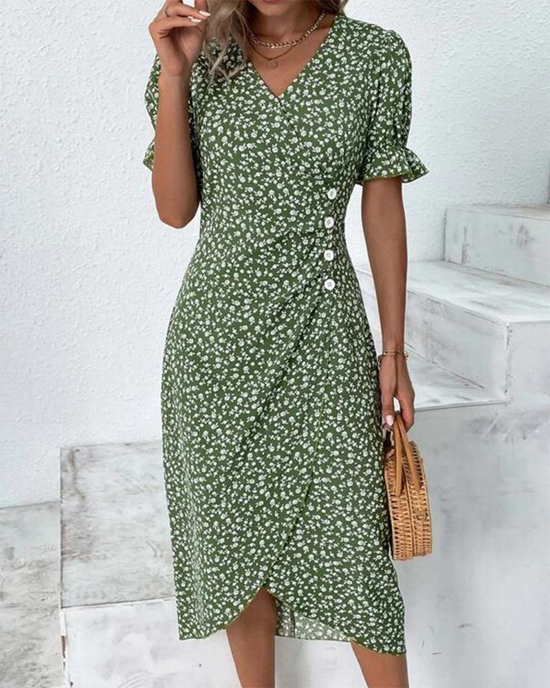 Eline – Vestido de verano floral con cobertura de abdomen