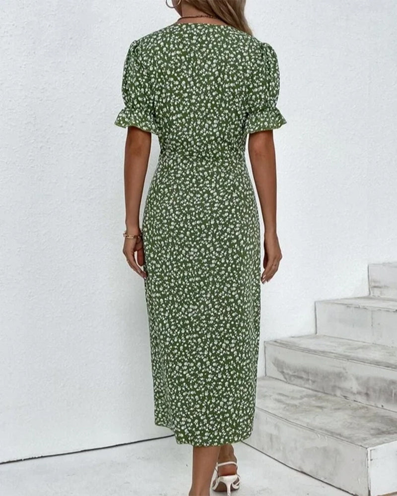 Eline – Vestido de verano floral con cobertura de abdomen