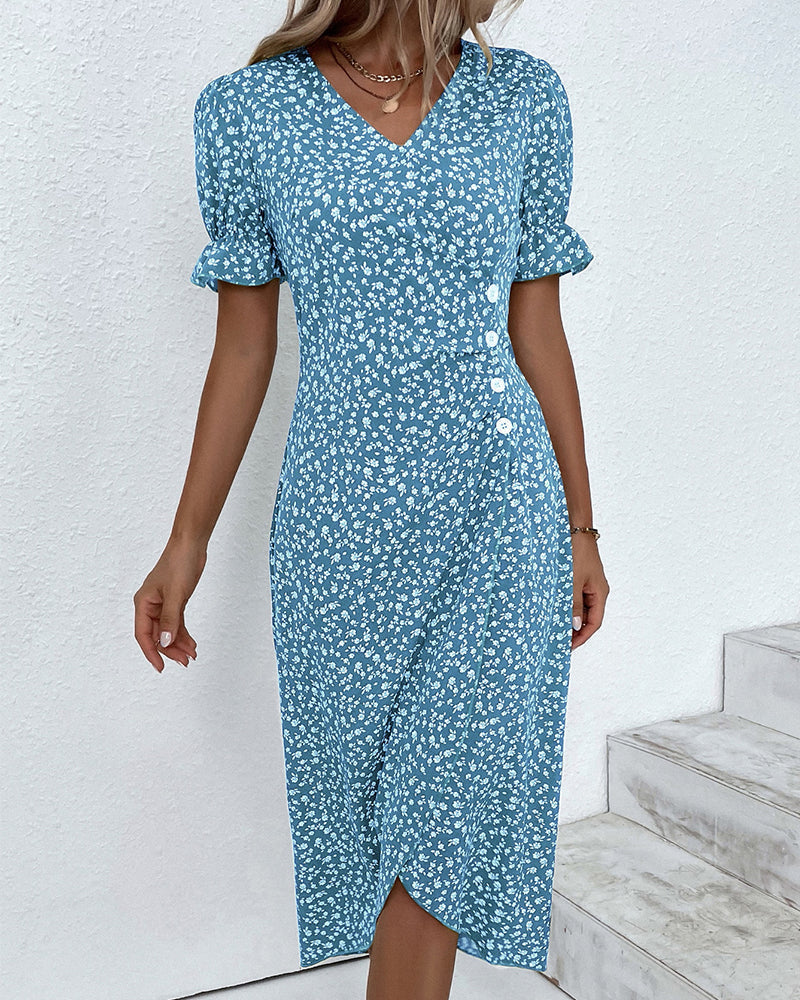 Eline – Vestido de verano floral con cobertura de abdomen