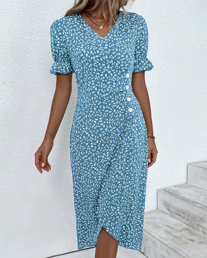 Eline – Vestido de verano floral con cobertura de abdomen