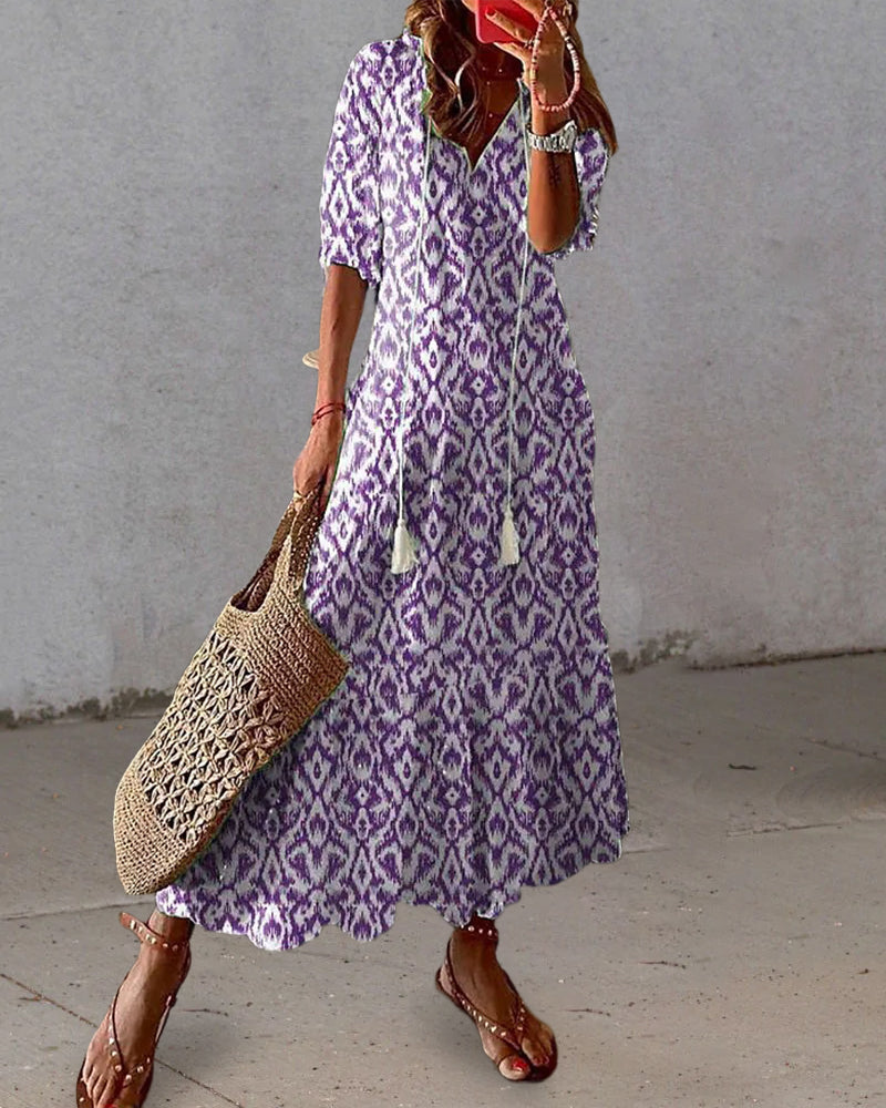 Aba - Vestido bohemio elegante con cobertura de vientre