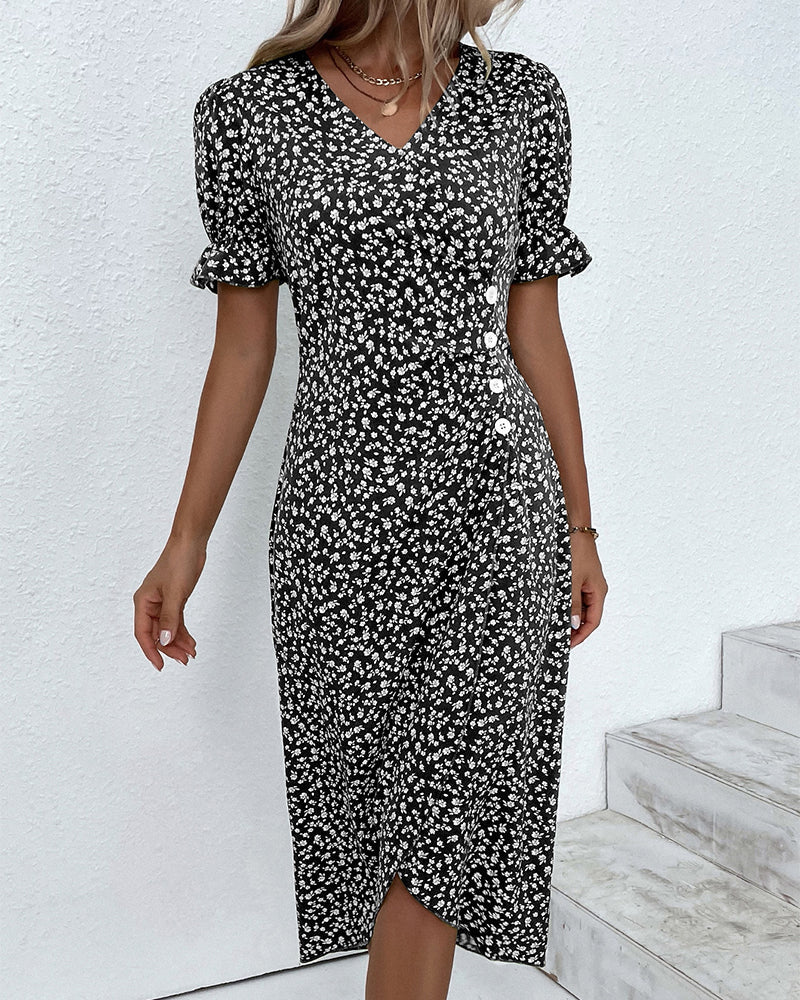 Eline – Vestido de verano floral con cobertura de abdomen