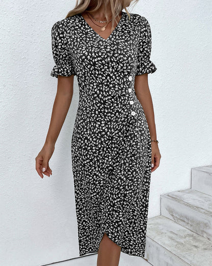 Eline – Vestido de verano floral con cobertura de abdomen