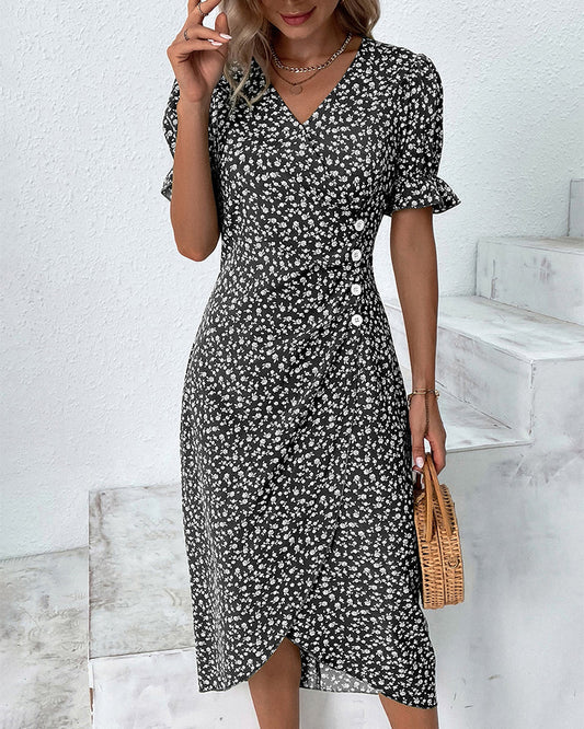 Eline – Vestido de verano floral con cobertura de abdomen