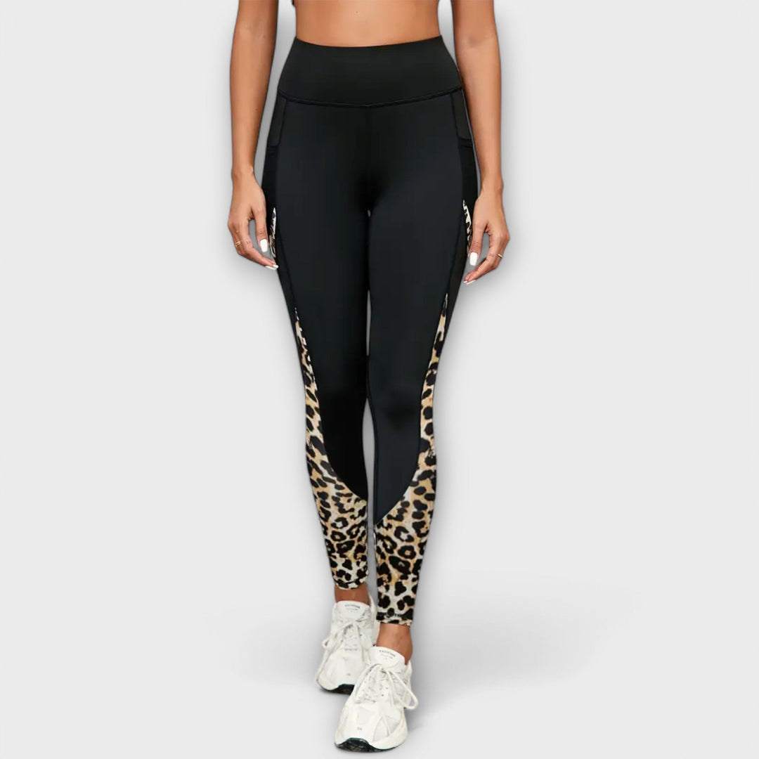 Leggings de entrenamiento con diseño de tigre y cintura alta