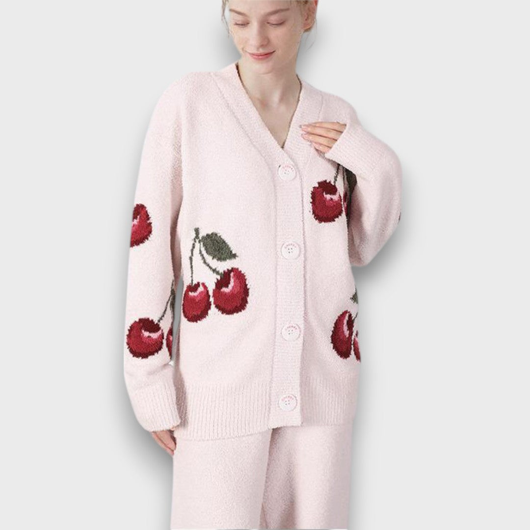 Sariah – pijama suave con motivo de cereza