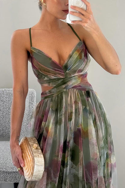 Gizel - Vestido maxi encantador con estampado floral