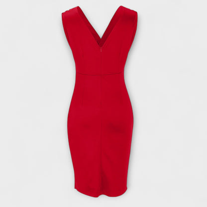Vestido Dasi con cuello en V y abertura alta
