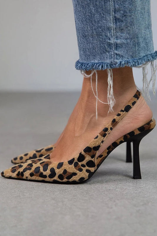 Ambera™ | Zapatos de tacón con estampado de leopardo y tira en el talón