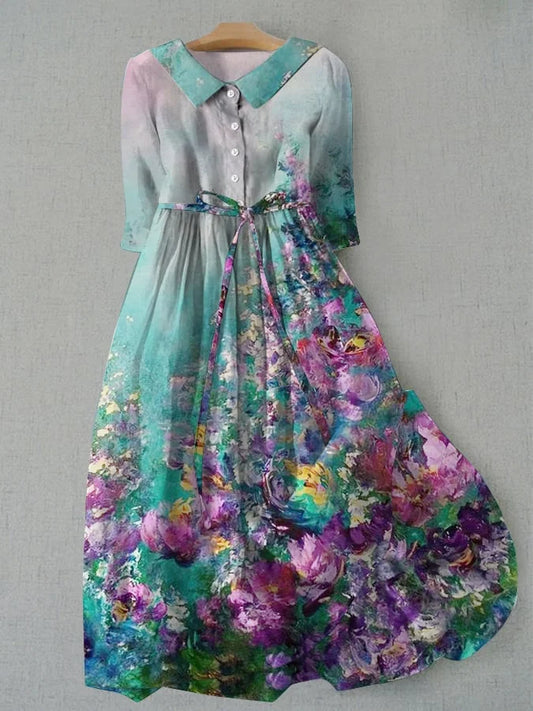 Tessa - vestido floral con cintas en la cintura para mujeres