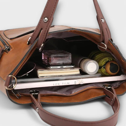 Bolso de cuero elegante de Laura - Bolso tote funcional y estiloso