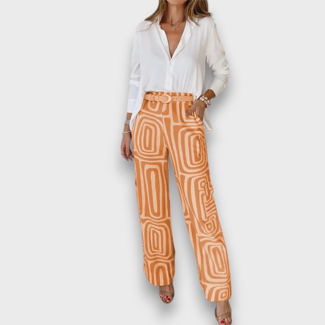 Viuan – Conjunto de verano con camisa de botones holgada