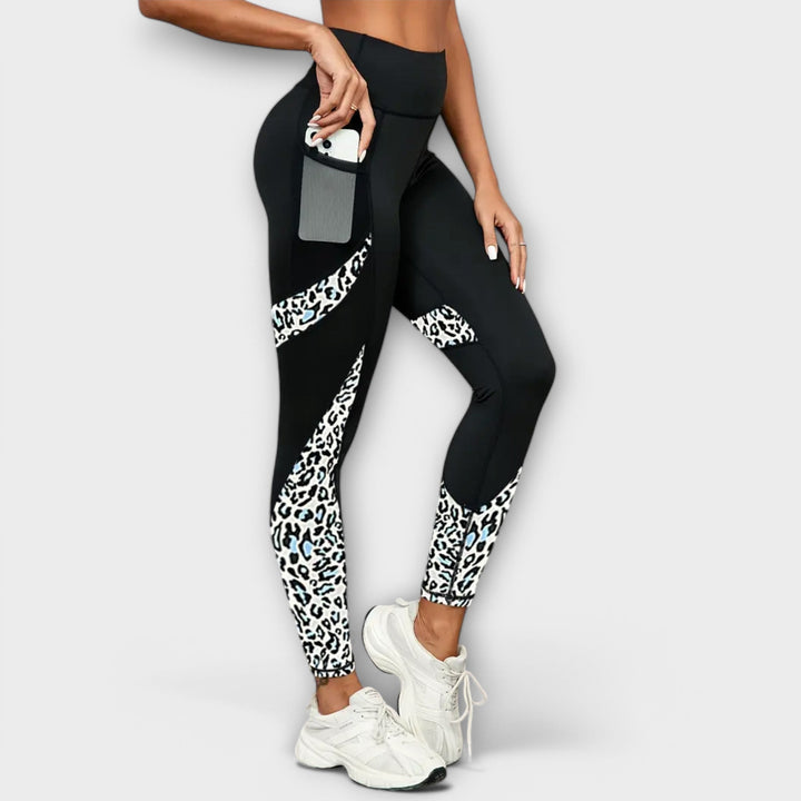Leggings de entrenamiento con diseño de tigre y cintura alta