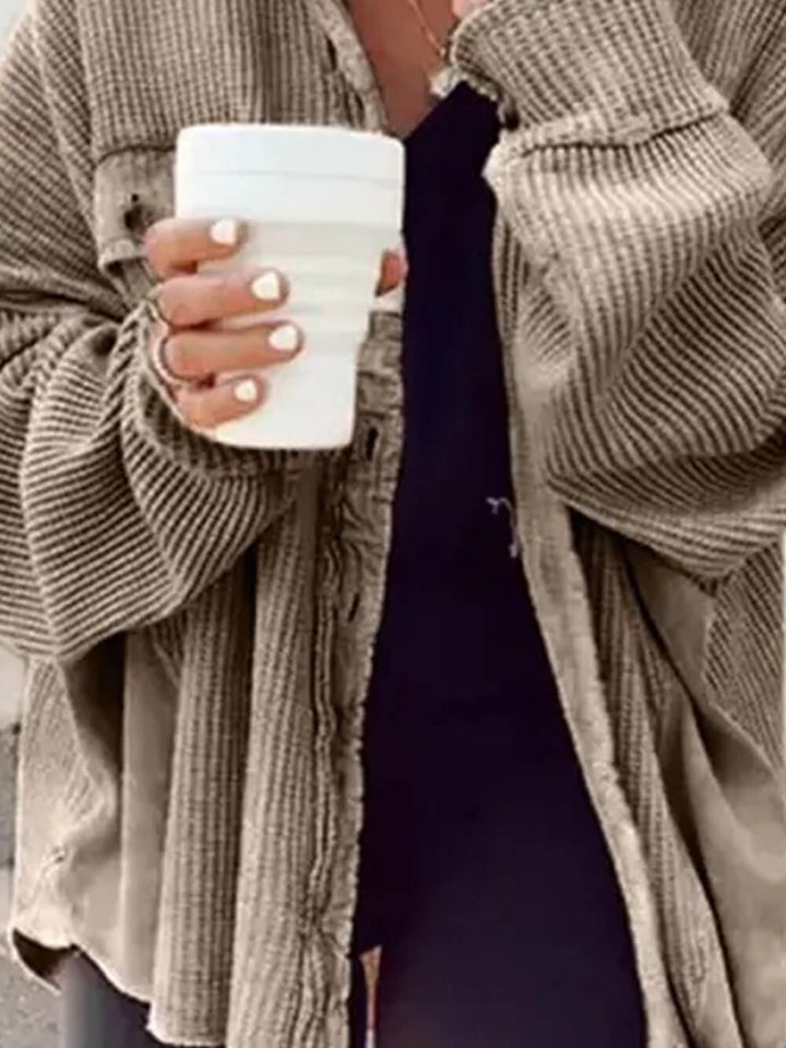 Chaqueta de Botones de Corduroy Arriba