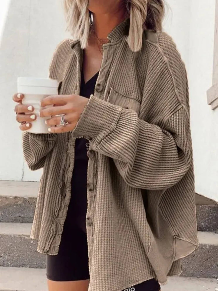 Chaqueta de Botones de Corduroy Arriba