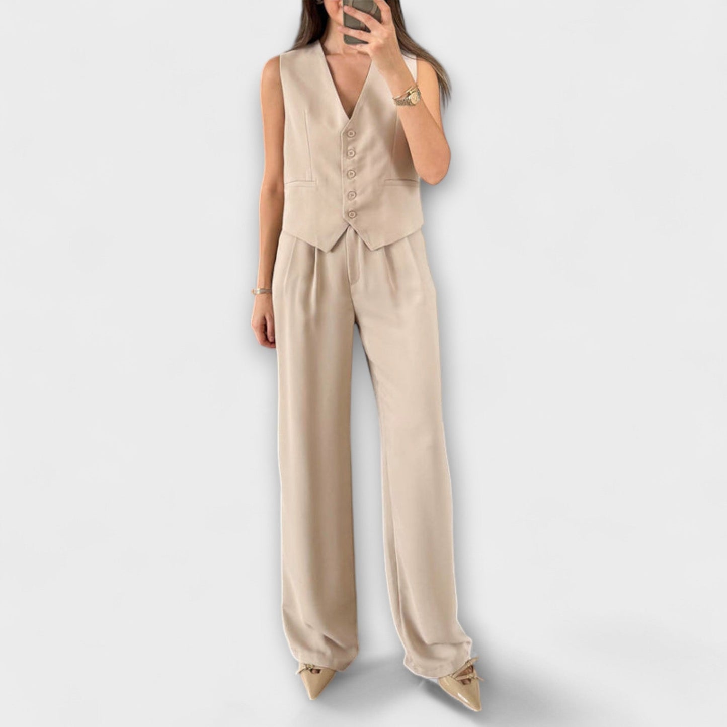Valena – Conjunto con chaleco en sándwich urbano
