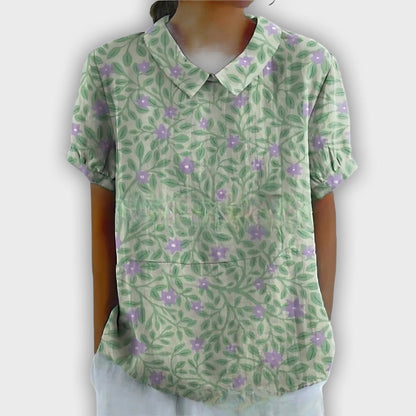 Camisa de lino floral para mujeres - comodidad y elegancia en cada ocasión